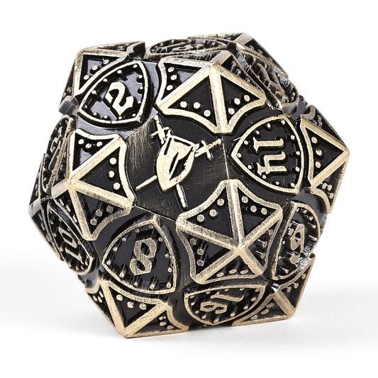 Fighter Solid Metal Polyhedral Dice Set-Ancient Bronze