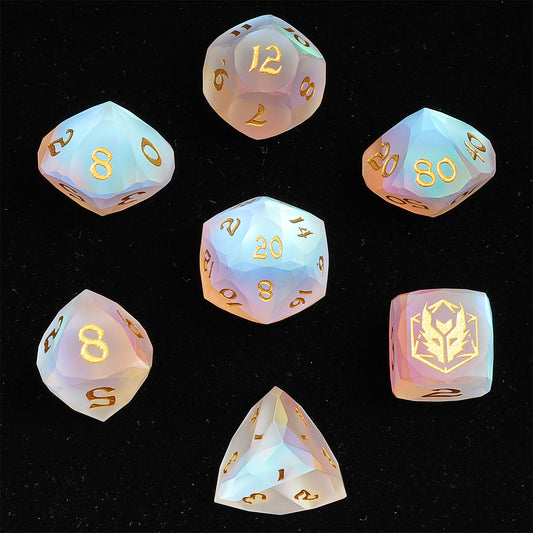 Dragon’s Hoard Luster Cut Dice Set - Frosted Prismatic Crystal