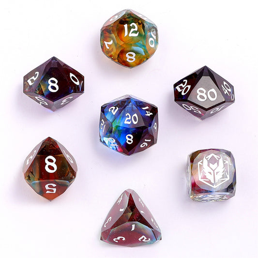 Dragon’s Hoard Luster Cut Dice Set - Prismatic Glass