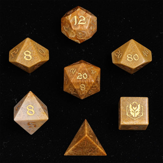 Dragon’s Hoard Gemstone Polyhedral Dice Set - Coral