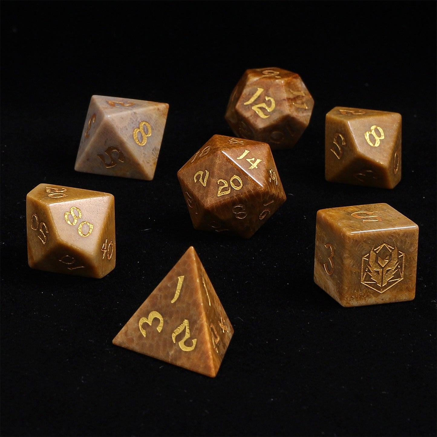 Dragon’s Hoard Gemstone Polyhedral Dice Set - Coral