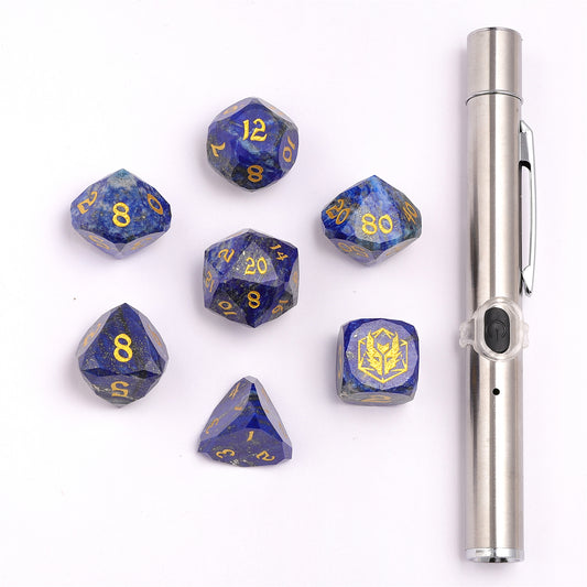 Dragon’s Hoard Luster Cut Dice Set - Lapis Lazuli