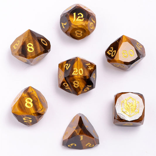 Dragon’s Hoard Luster Cut Dice Set - Tiger’s Eye