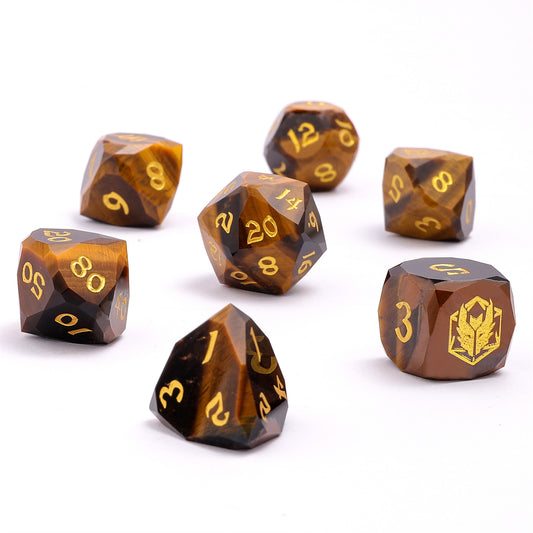 Dragon’s Hoard Luster Cut Dice Set - Tiger’s Eye