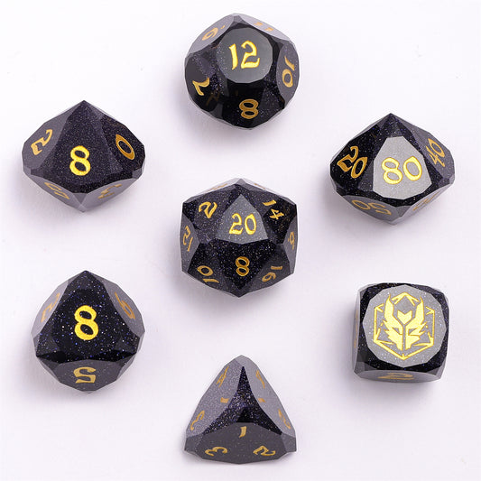 Dragon’s Hoard Luster Cut Dice Set - Blue Sandstone