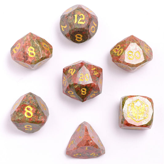 Dragon’s Hoard Luster Cut Dice Set - Unakite