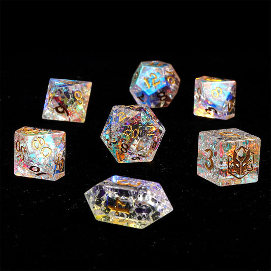 Dragon's Hoard Gemstone Dice Set - Blasted K9 Crystal
