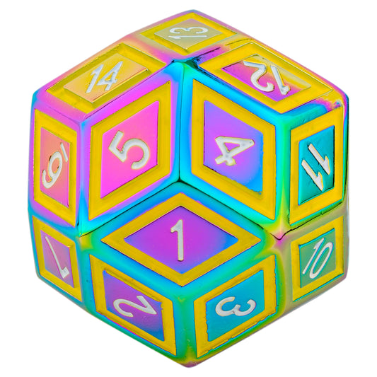 Titan's Fist Metal D30 Dice-Bright Rainbow