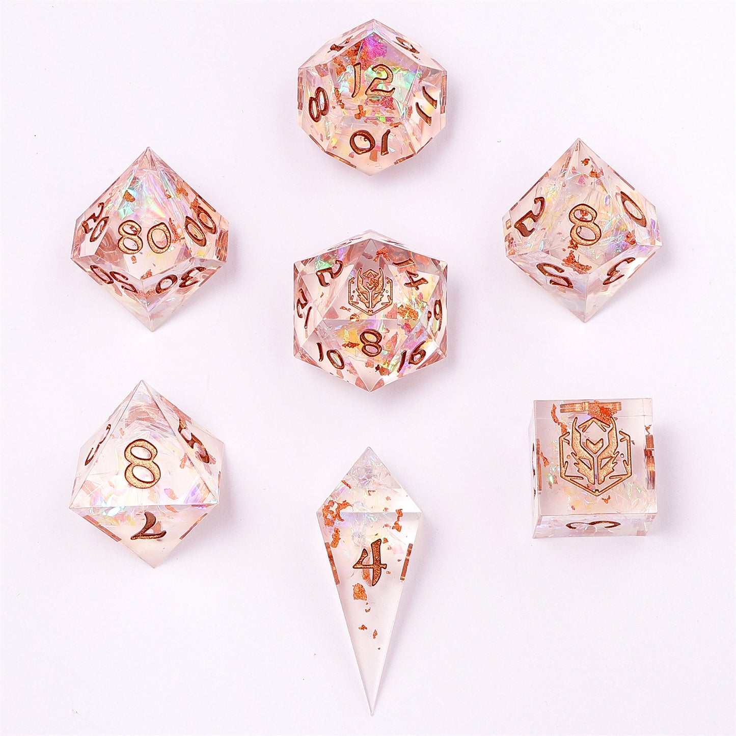 Captured Magic Handmade Sharp Edge Resin Dice-Opal