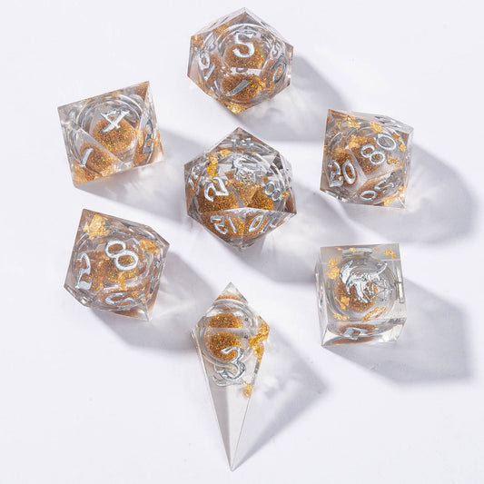 シャープエッジ リキッドコア RPG ダイスセット - ゴールド