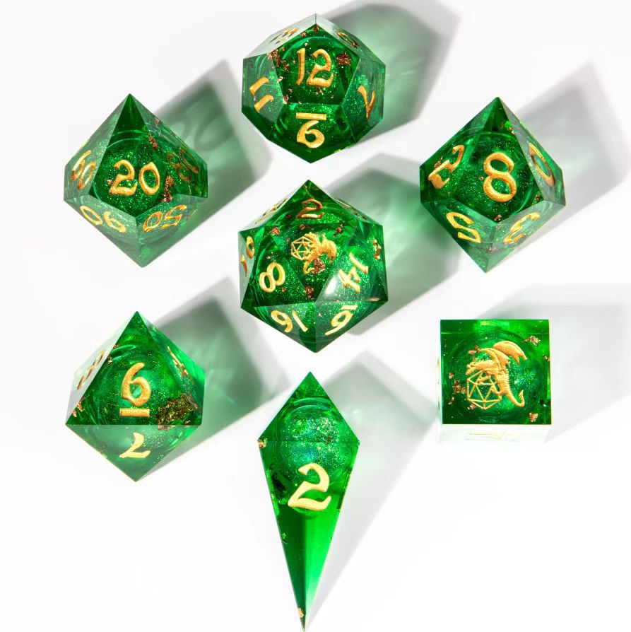 Sharp Edge Liquid Core RPG Dice Set - Green