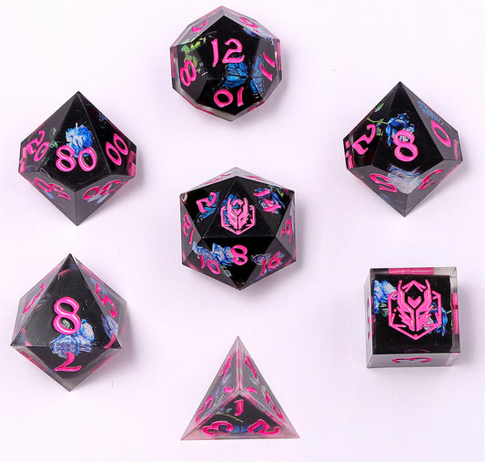 Captured Magic Sharp Edge Resin Dice Set - Vintage Handbag