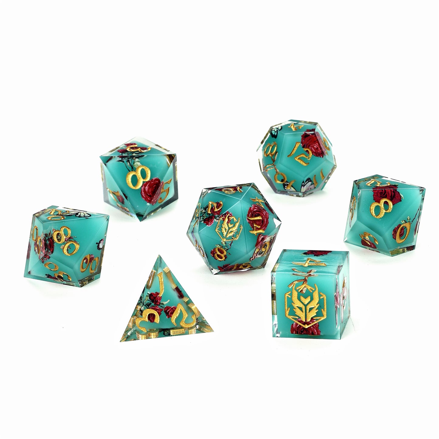 Captured Magic Sharp Edge Resin Dice Set - Meadow Magic