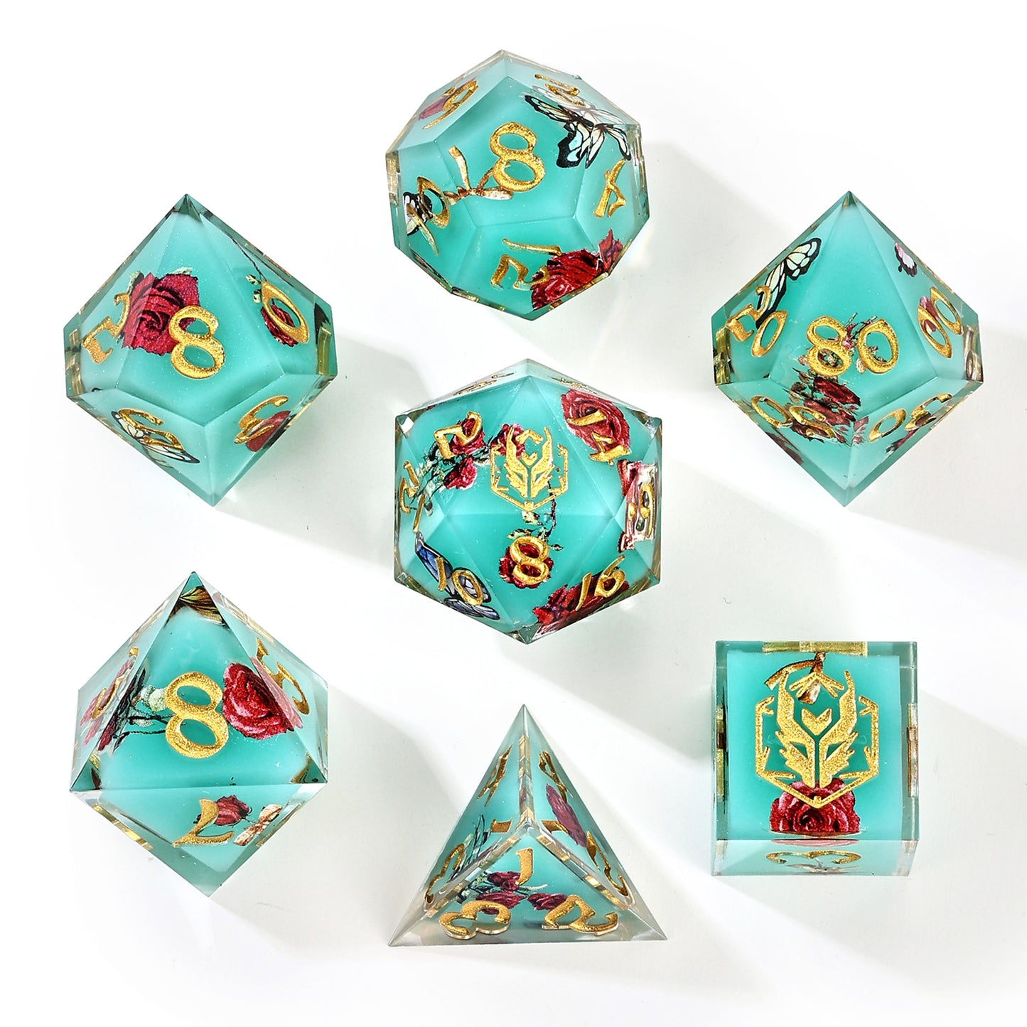 Captured Magic Sharp Edge Resin Dice Set - Meadow Magic