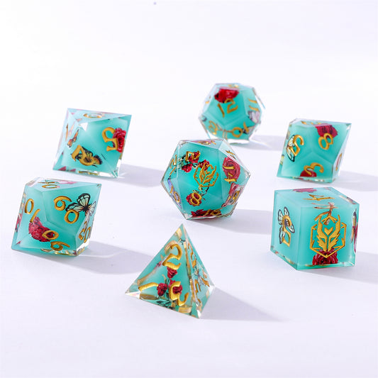 Captured Magic Sharp Edge Resin Dice Set - Meadow Magic