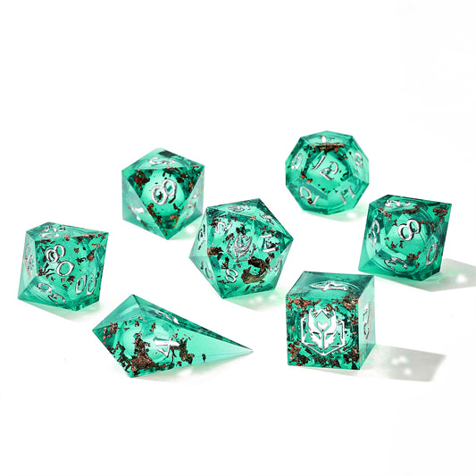 Sharp Edge Liquid Core RPG Dice Set - Serene Sandstorm