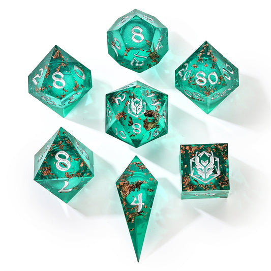 Sharp Edge Liquid Core RPG Dice Set - Serene Sandstorm