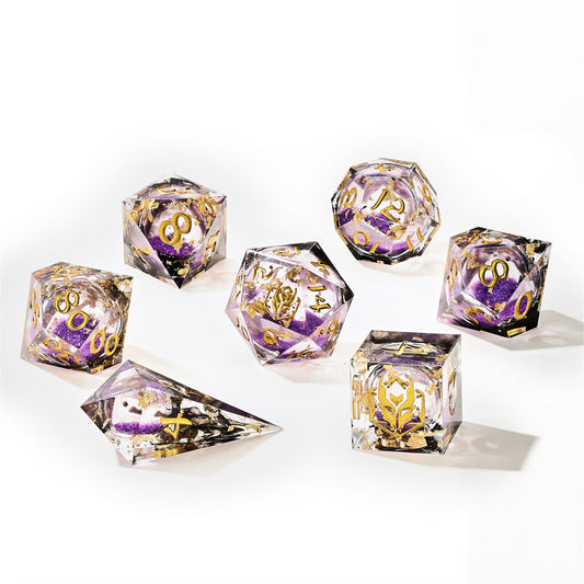 Sharp Edge Liquid Core RPG Dice Set - Midnight Velvet