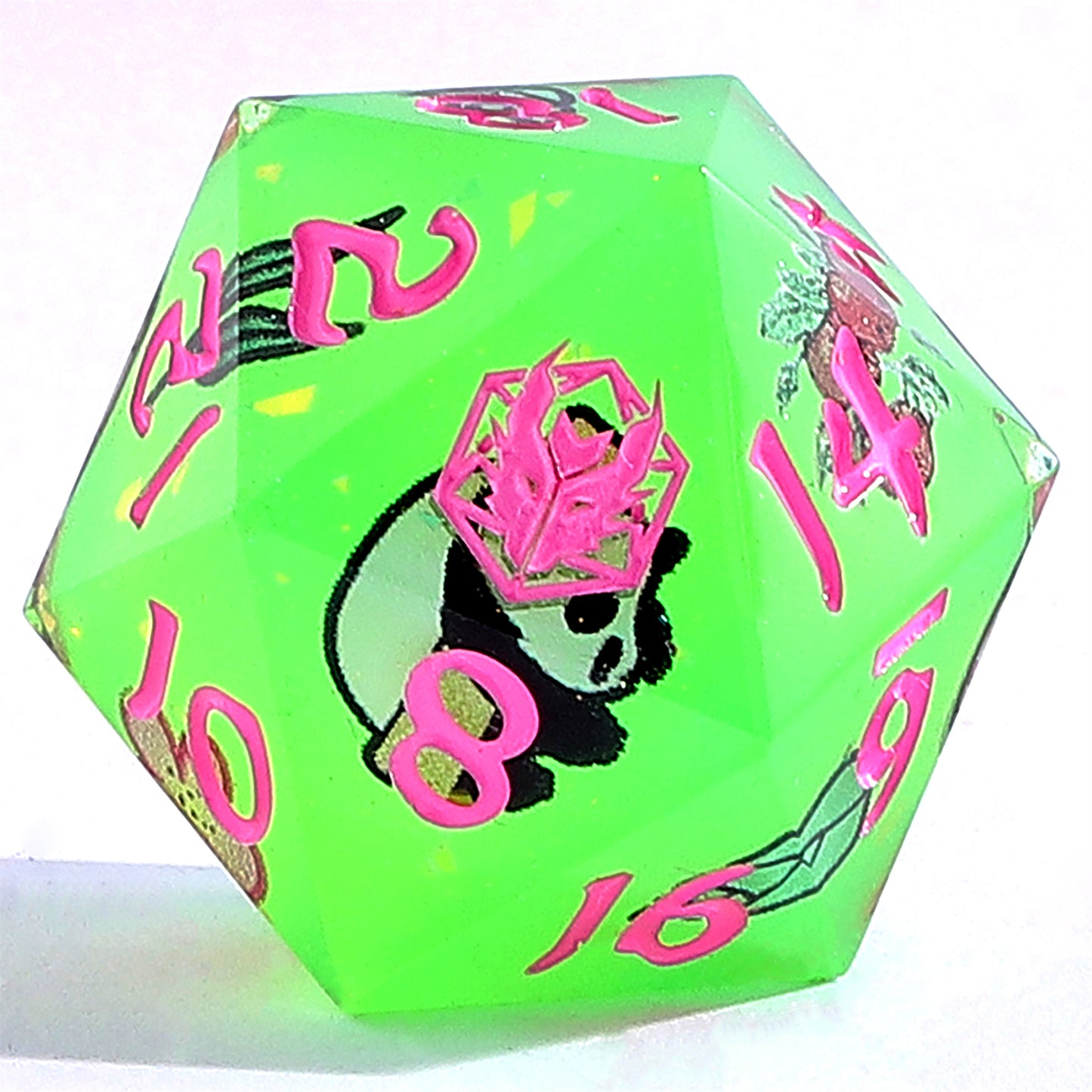 Captured Magic Sharp Edge Resin Dice Set - Pandemonium Green
