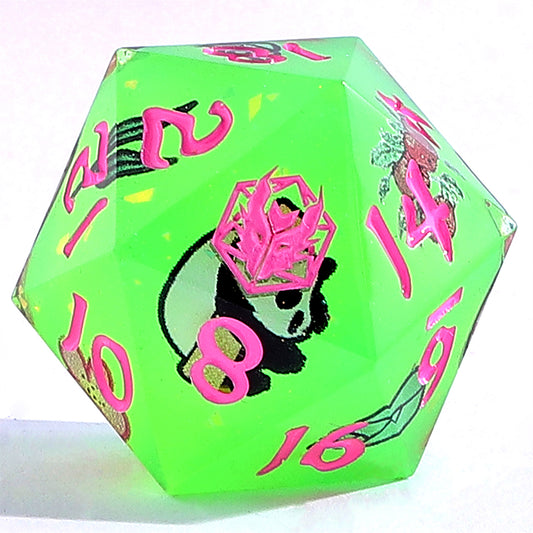 Captured Magic Sharp Edge Resin Dice Set - Pandemonium Green