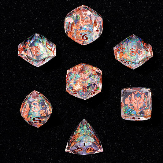 Captured Magic Luster Cut Resin Dice Set - Opal