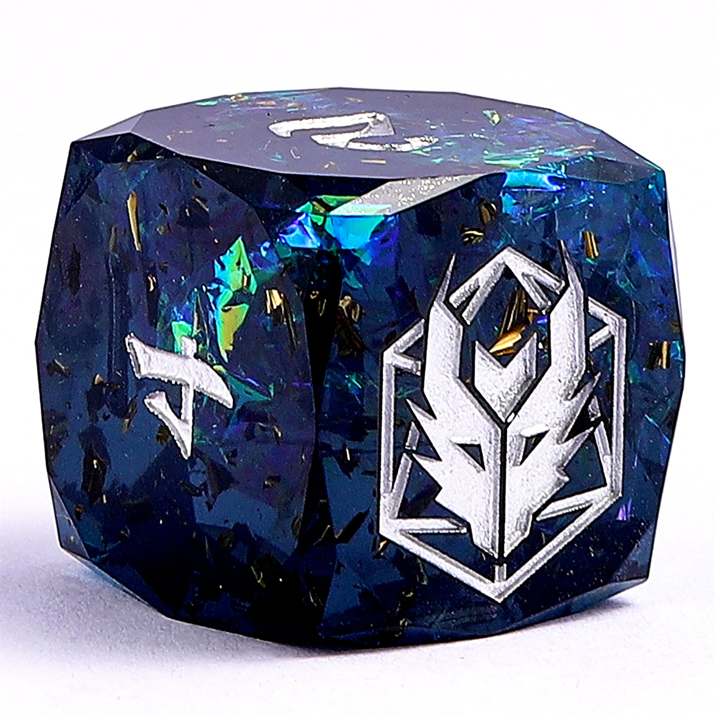 Captured Magic Luster Cut Resin Dice Set - Starry Night Silver