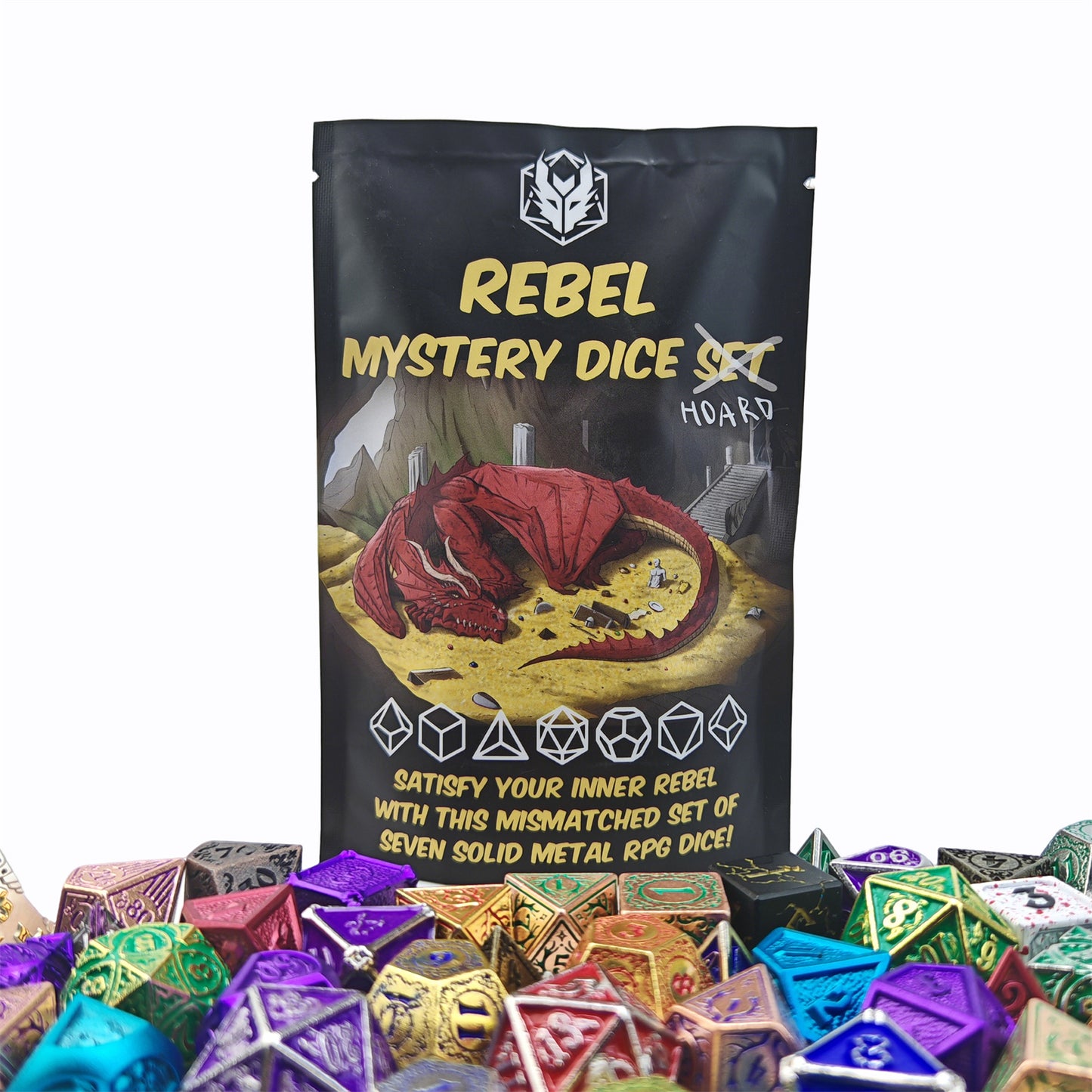 Mystery Pack Full Set Non-matching Solid Metal Dice - HYMGHO Dice