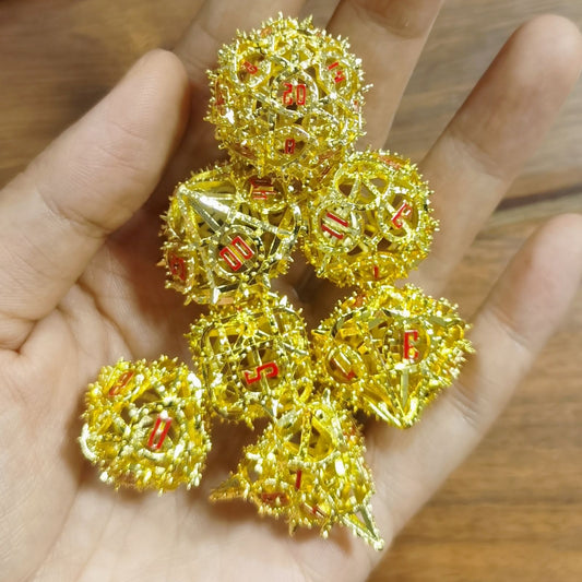 Demon Cage Hollow Dice Set-Gold