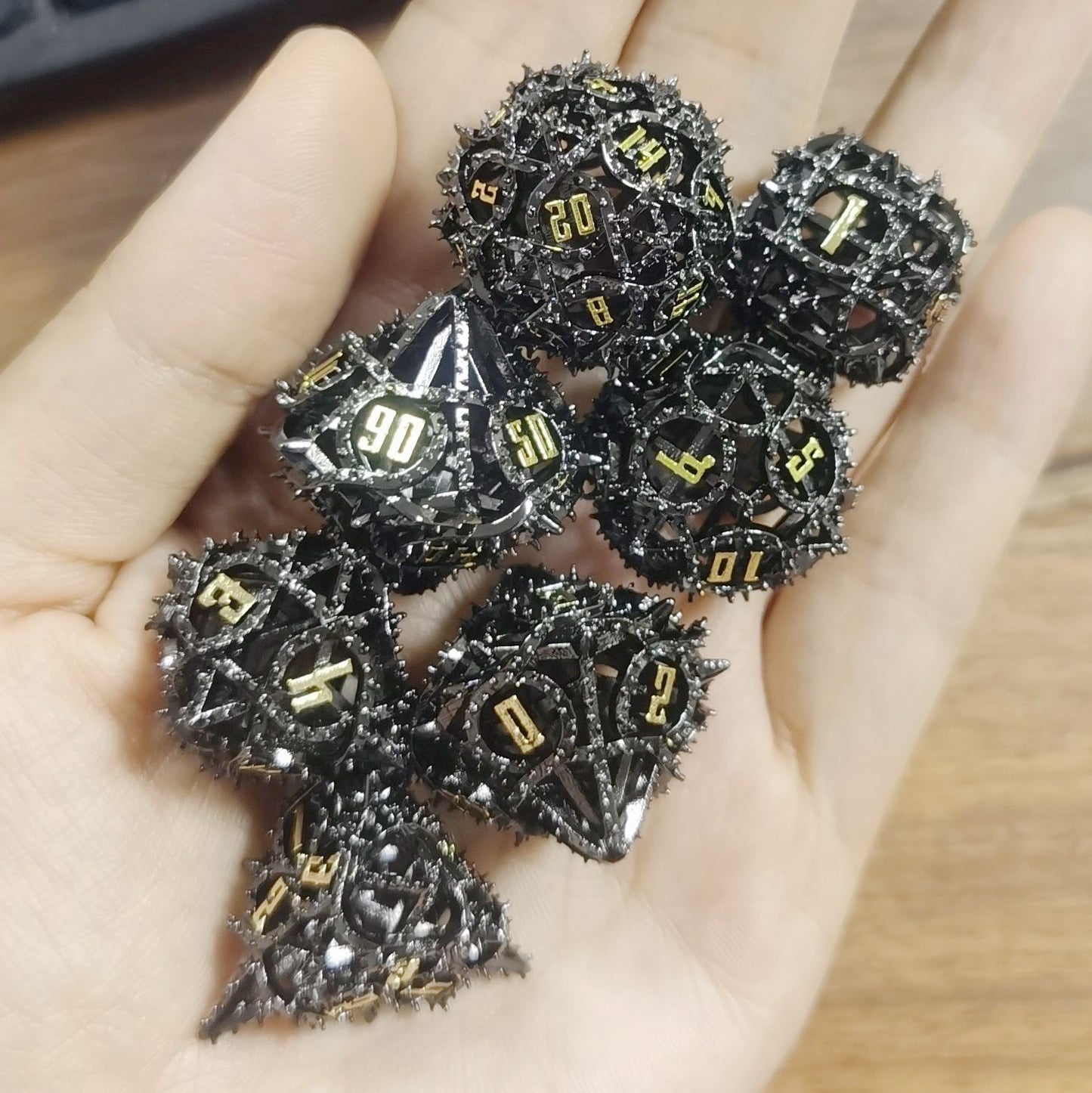 Demon Cage Hollow Dice Set-Gunmetal
