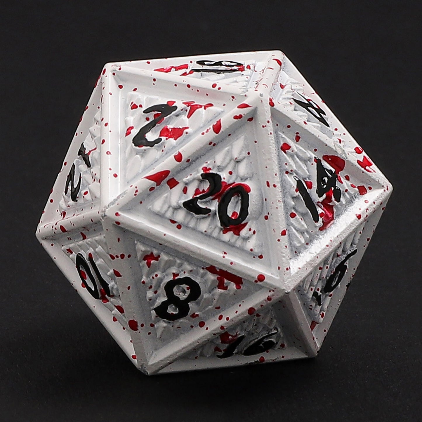 Behemoth Matt White w/Blood Splatter Solid Metal Dice Set