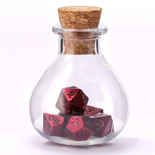 Unseeli Tiny Dice Set in Potion Bottle - Red