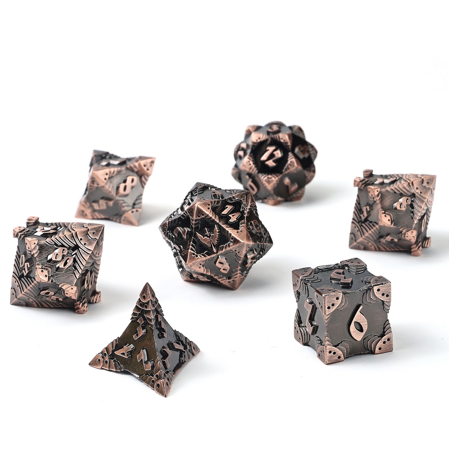 Paladin Solid Metal Polyhedral Dice Set-Ancient Copper