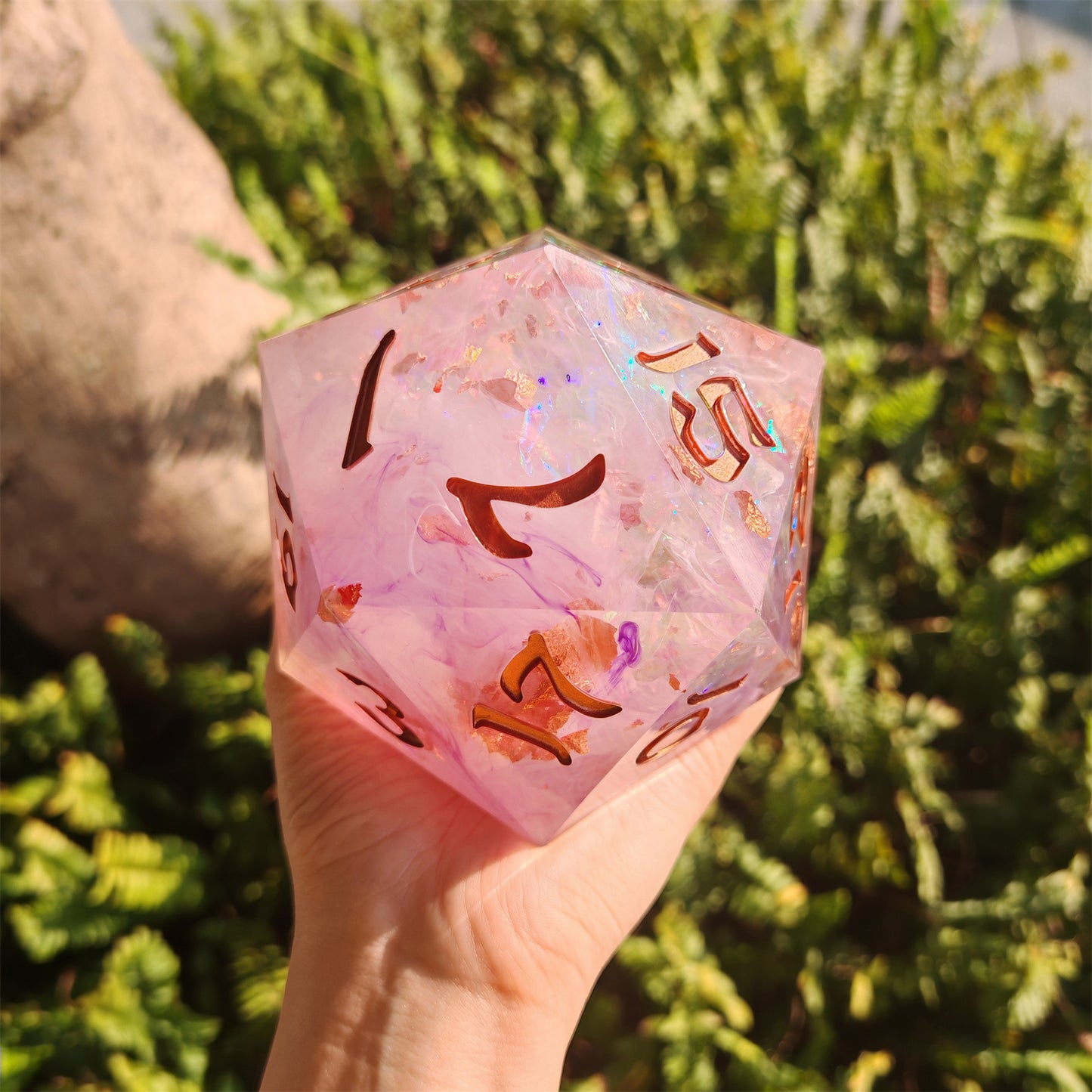 Captured Magic 100mm Chonk D20 - Arcane Amethyst