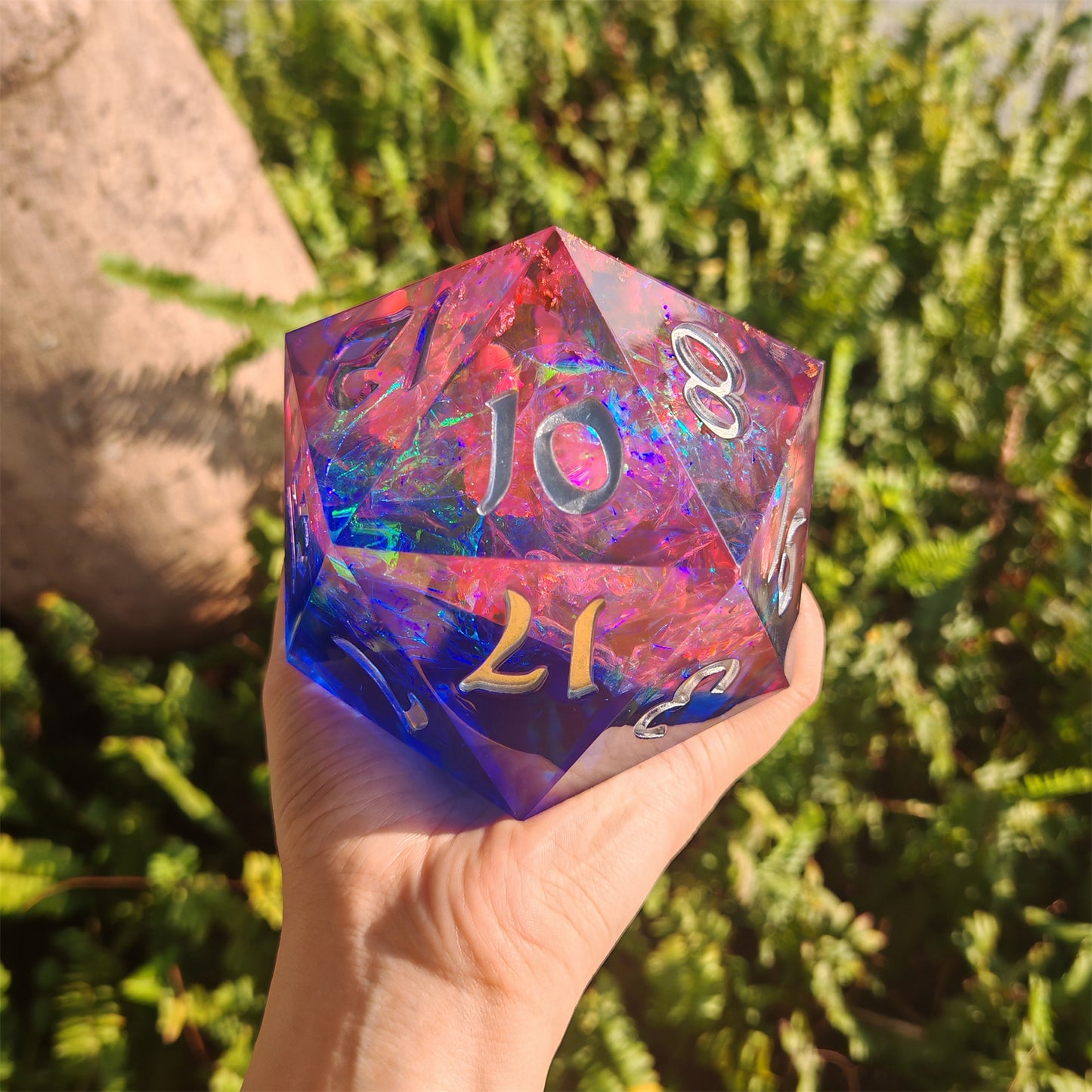 Captured Magic 100mm Chonk D20 - Gilded Storm - HYMGHO Dice