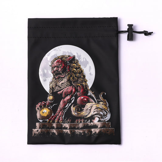 HYMGHO Fine Arts Leather Dice Bag - Foo Dog