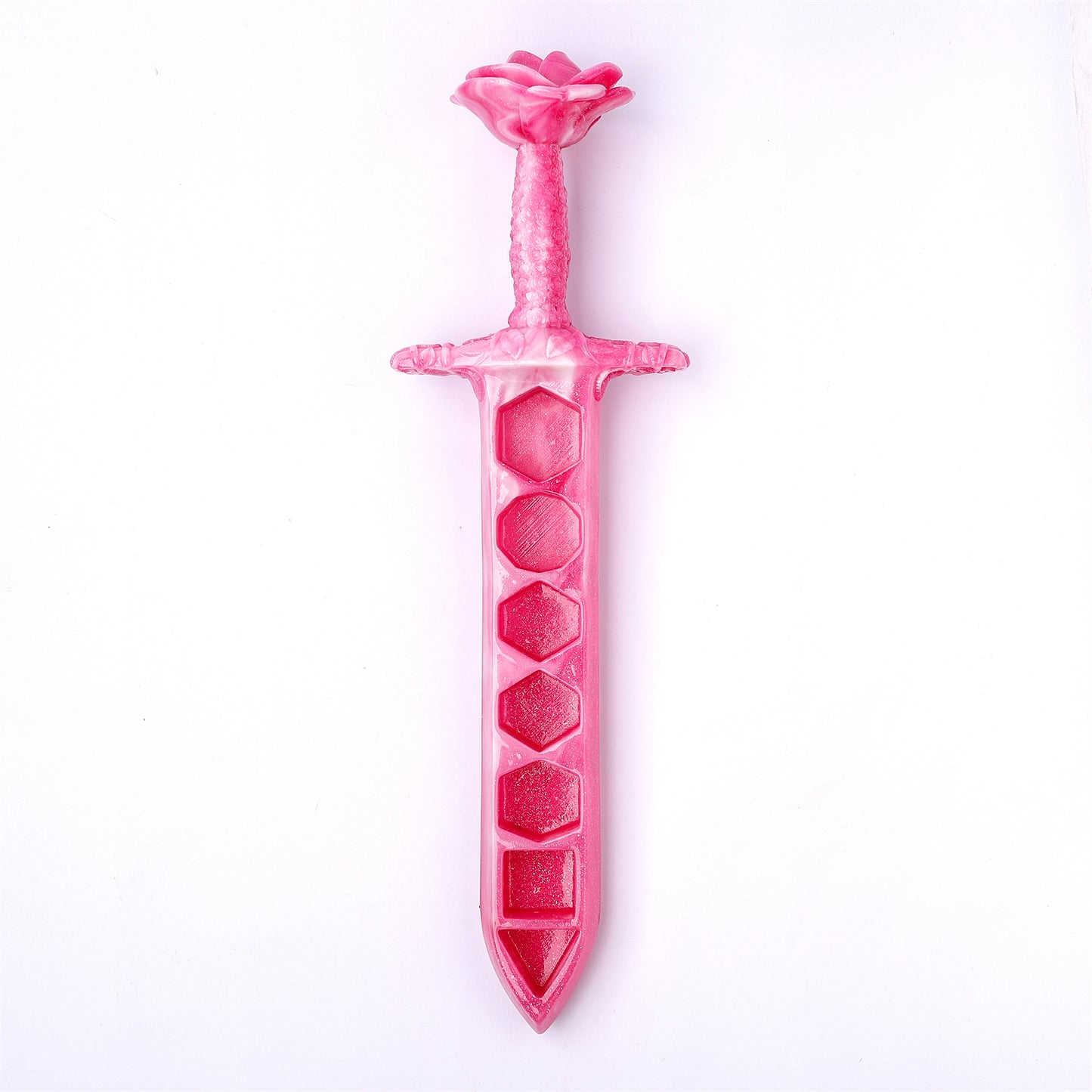 Rose Dagger Dice Case with sheath cover - Pink