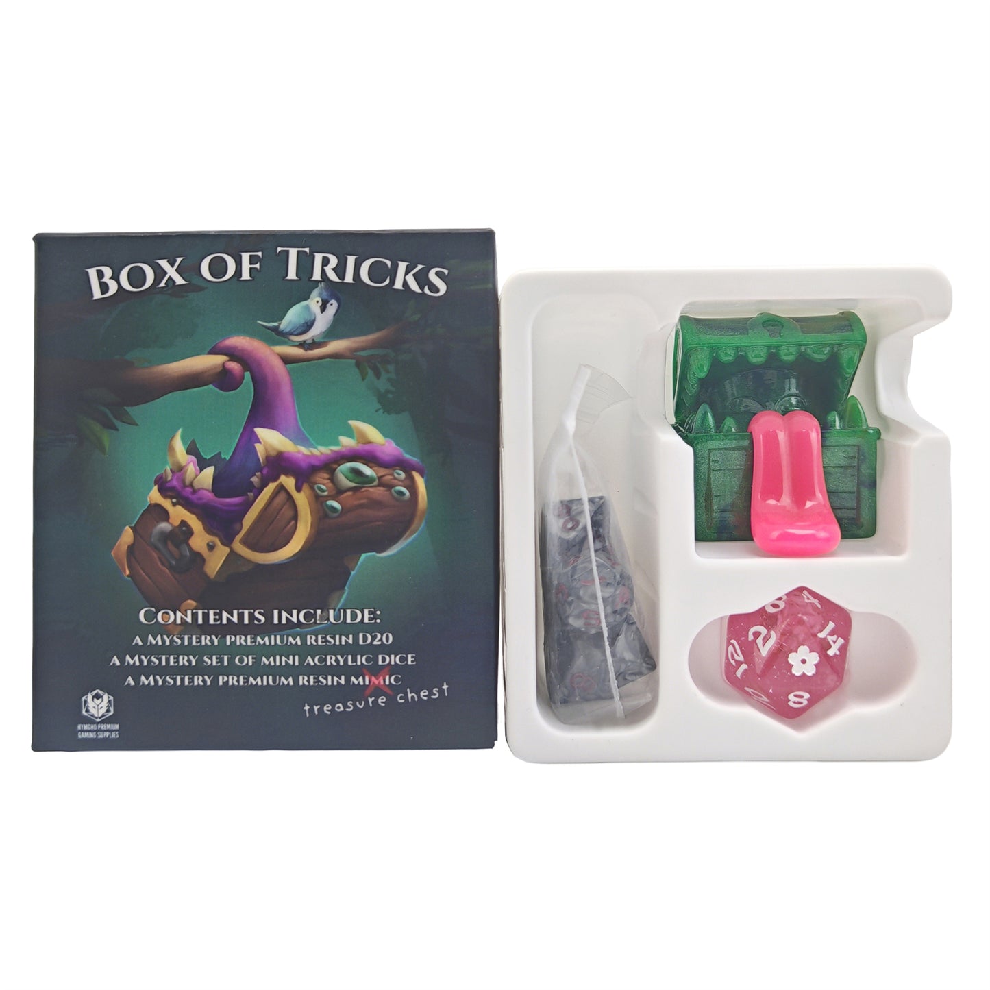 Box of Tricks - Mystery Mini Dice, D20, and Mimic - HYMGHO Dice