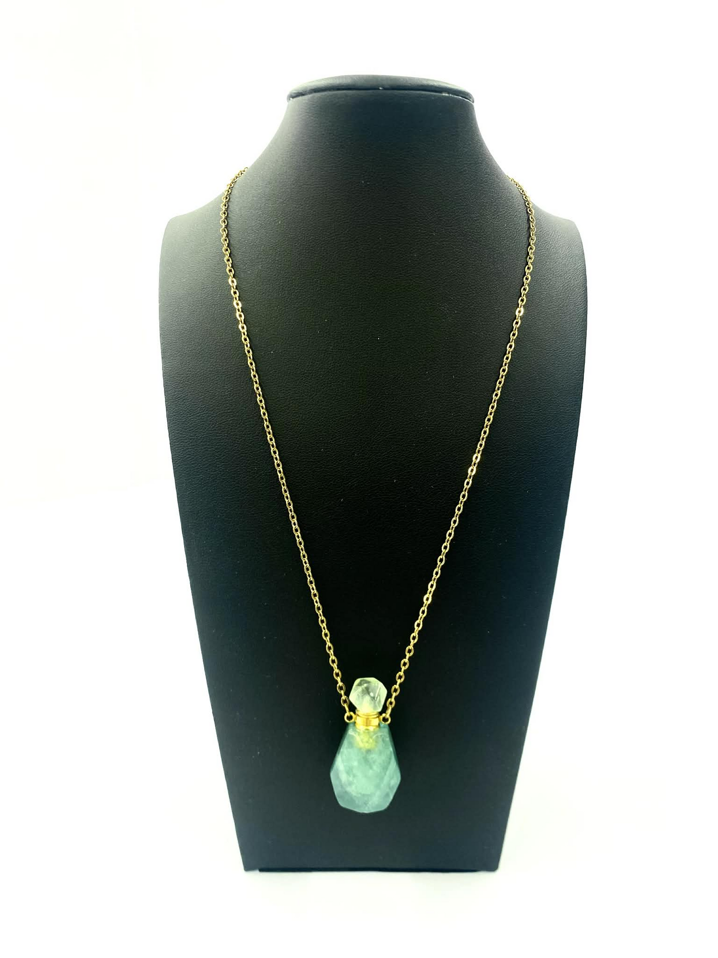 Gemstone Potion Bottle Necklace - Green Fluorite