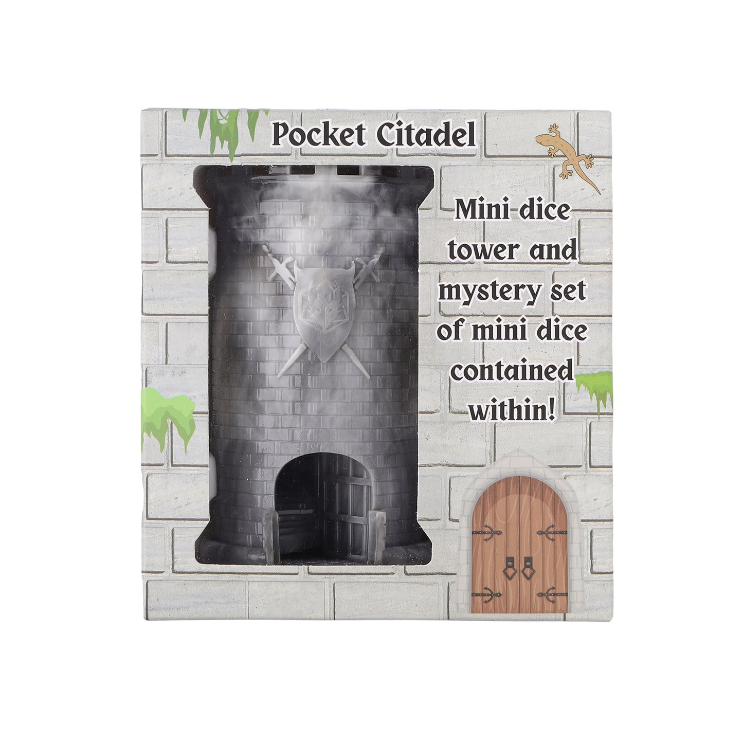 Pocket Citadel Mini Dice Tower - Black w/White