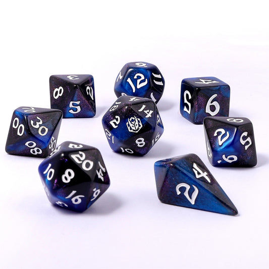 8 PCS Polyhedral RPG Dice set - Knight Night