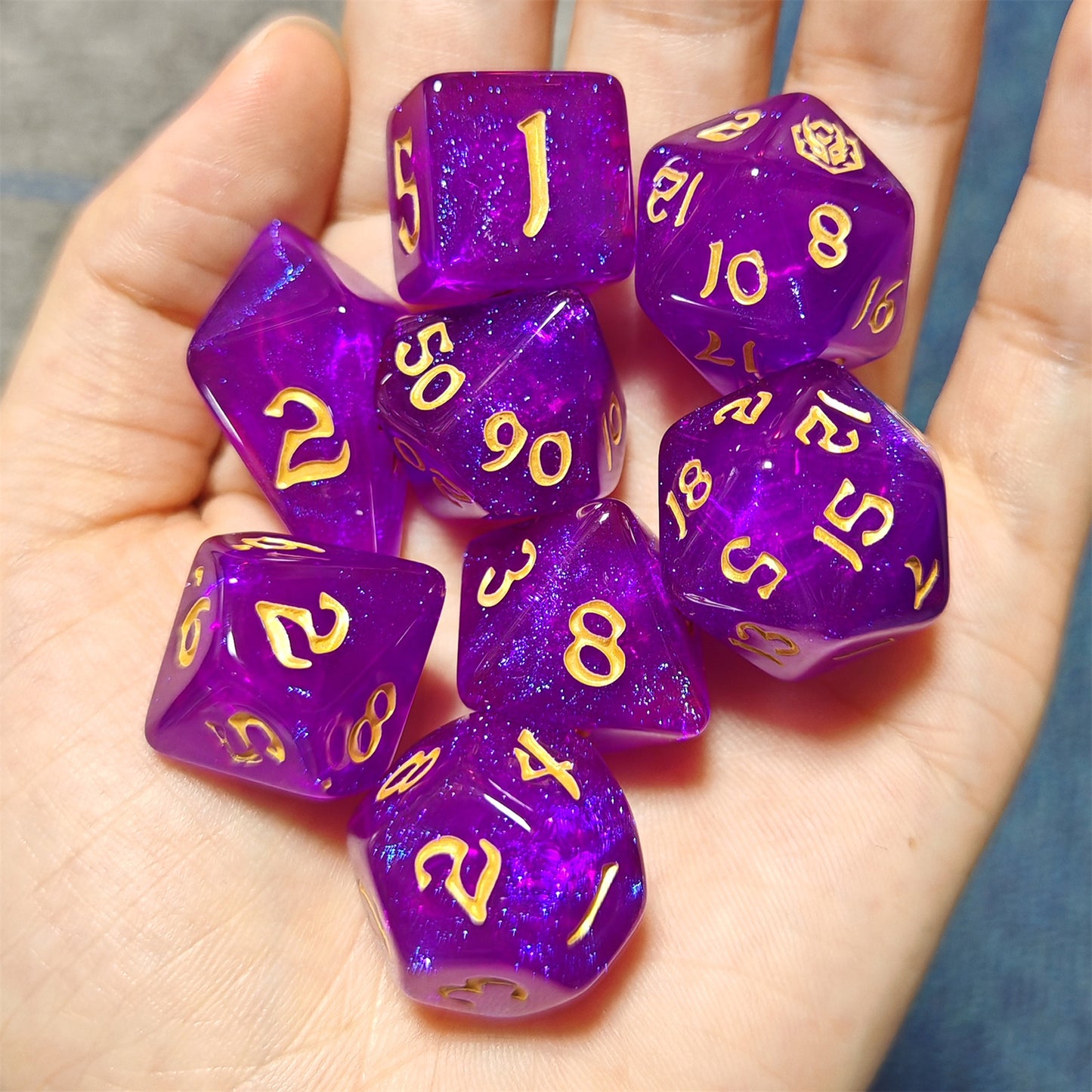 8 PCS Polyhedral RPG Dice set - Hex Appeal