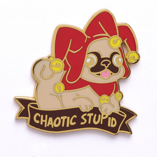 Alternative Alignments Enamel Pin-Chaotic Stupid Pug