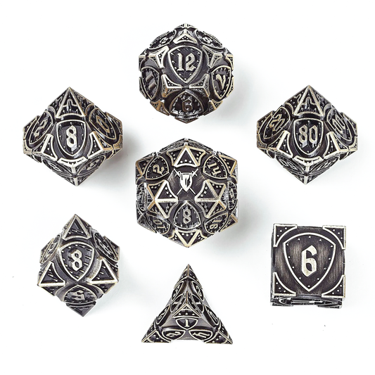 Fighter Solid Metal Polyhedral Dice Set-Ancient Bronze