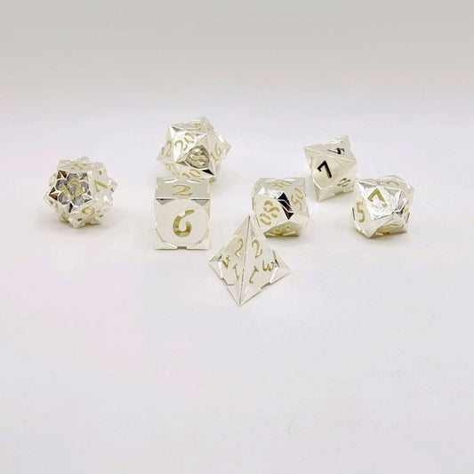 HYMGHO Morning Star Dice hollow out numbers Shiny Silver