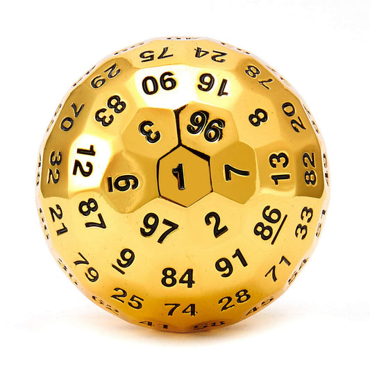 HYMGHO Titans Fist metal Polyhedral Dice 100 Sided D100 die Gold Color - HYMGHO Dice
