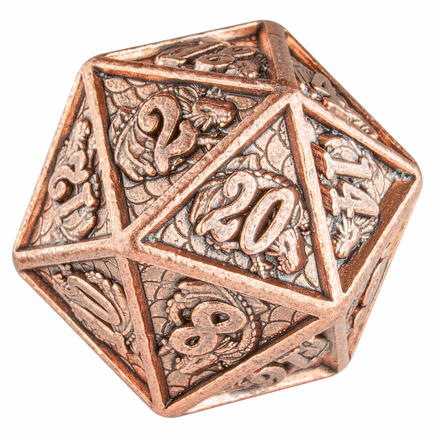 D&D Antique dirty Copper Dragon Dice set for RPG gaming - HYMGHO Dice