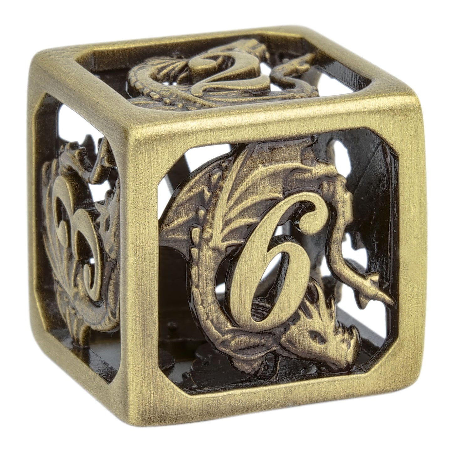 Handmade ancient old hollow dragon cage dice set for RPG games - HYMGHO Dice