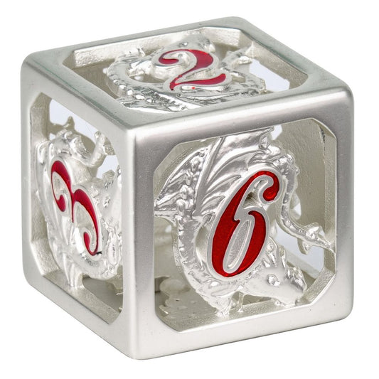 Matt Silver Hollow Dragon Dice set with different colors digits - HYMGHO Dice