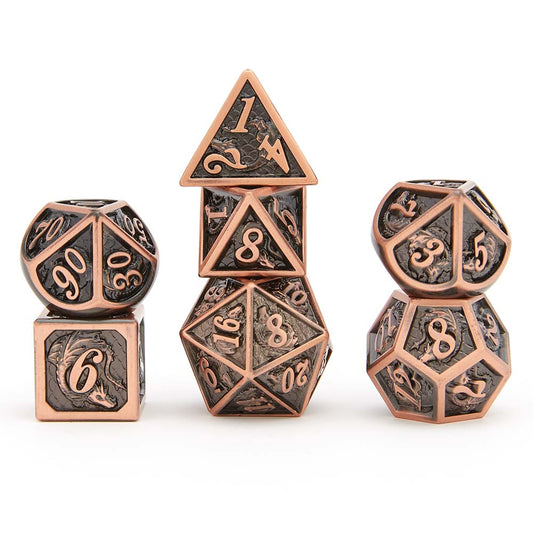 Classic Ancient copper solid dragon dice - HYMGHO Dice