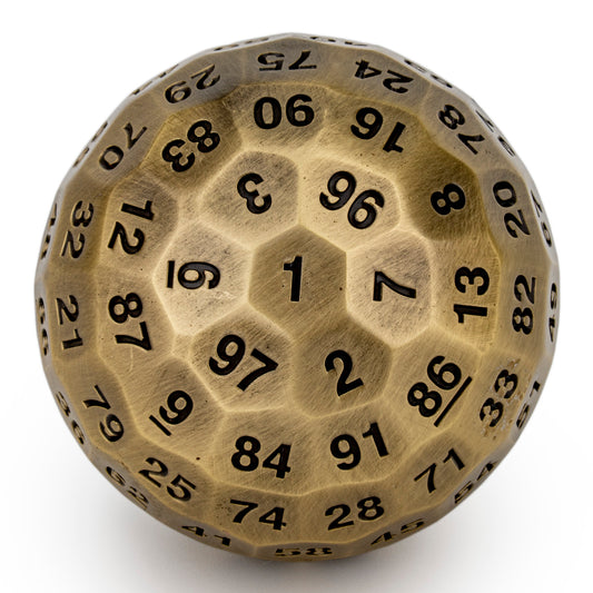 HYMGHO Titans Fist D100 die 100 Sided Dice 50mm antique bronze - HYMGHO Dice